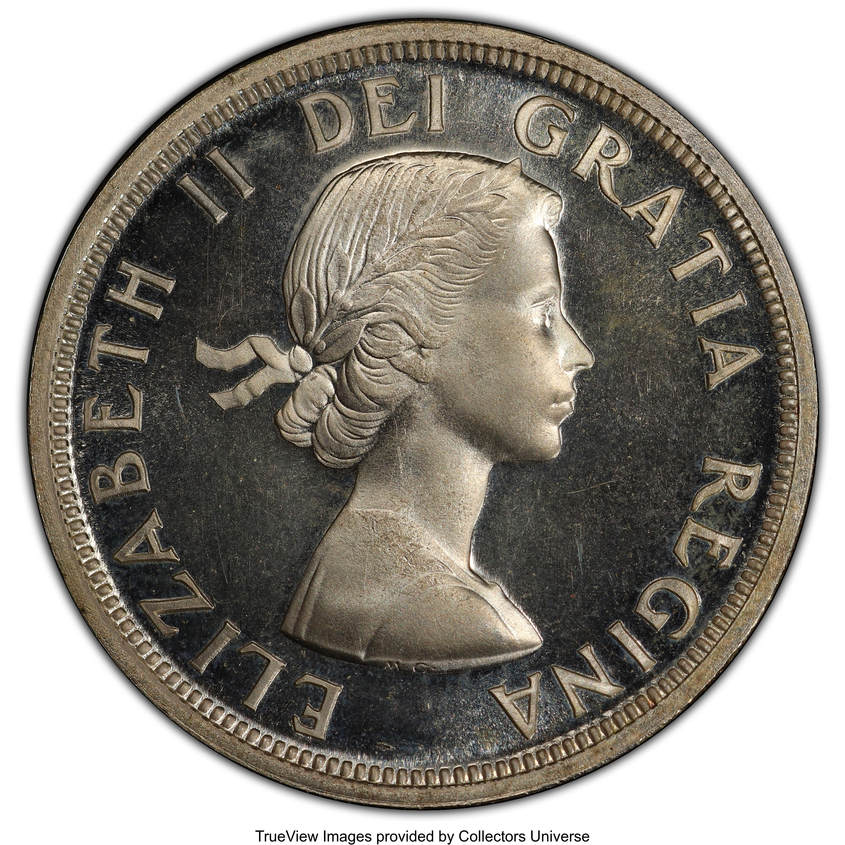 image for: Elizabeth II Prooflike "Shoulder Fold - Flat Rim" Dollar 1953 PL66 PCGS