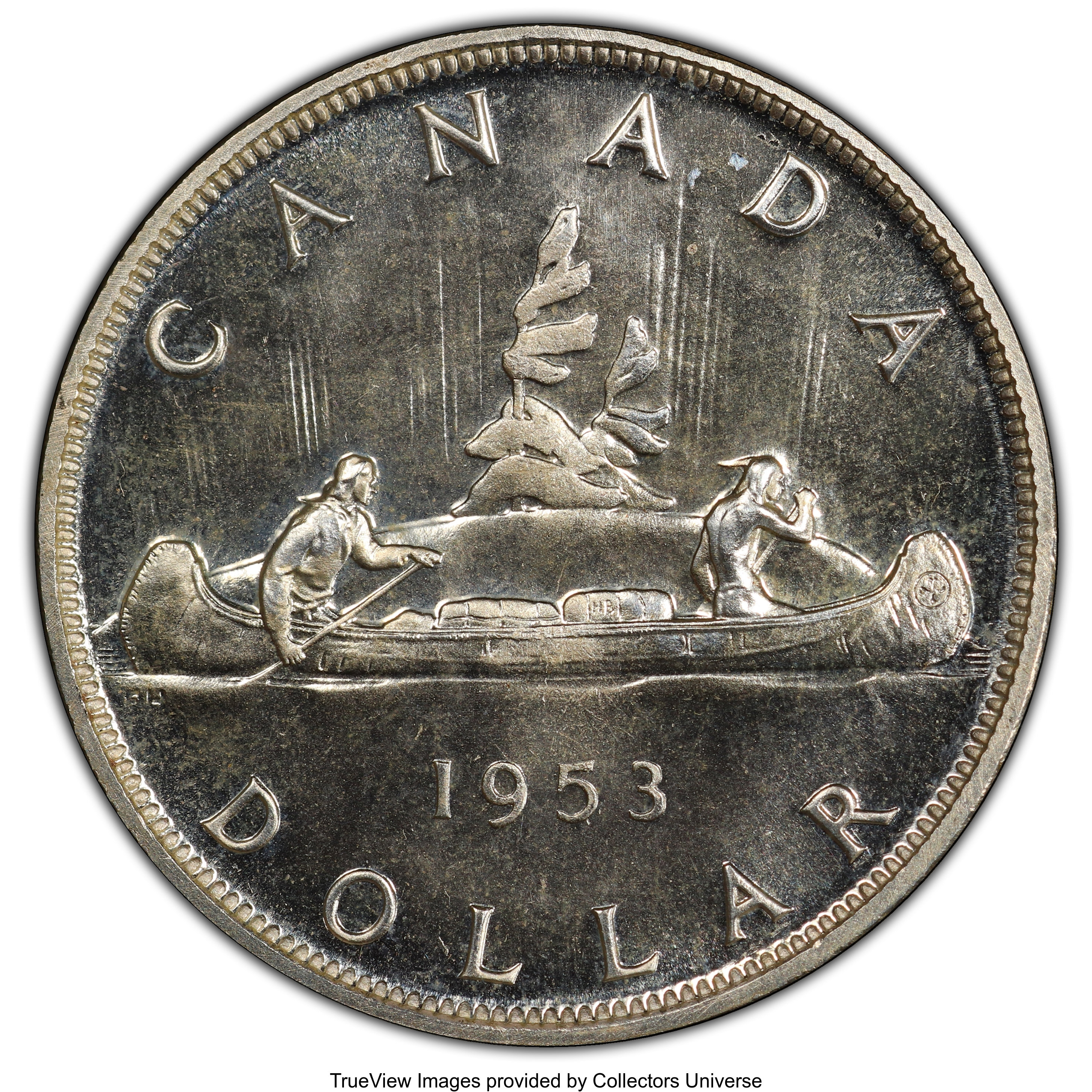 image for: Elizabeth II Prooflike "Shoulder Fold - Flat Rim" Dollar 1953 PL66 PCGS