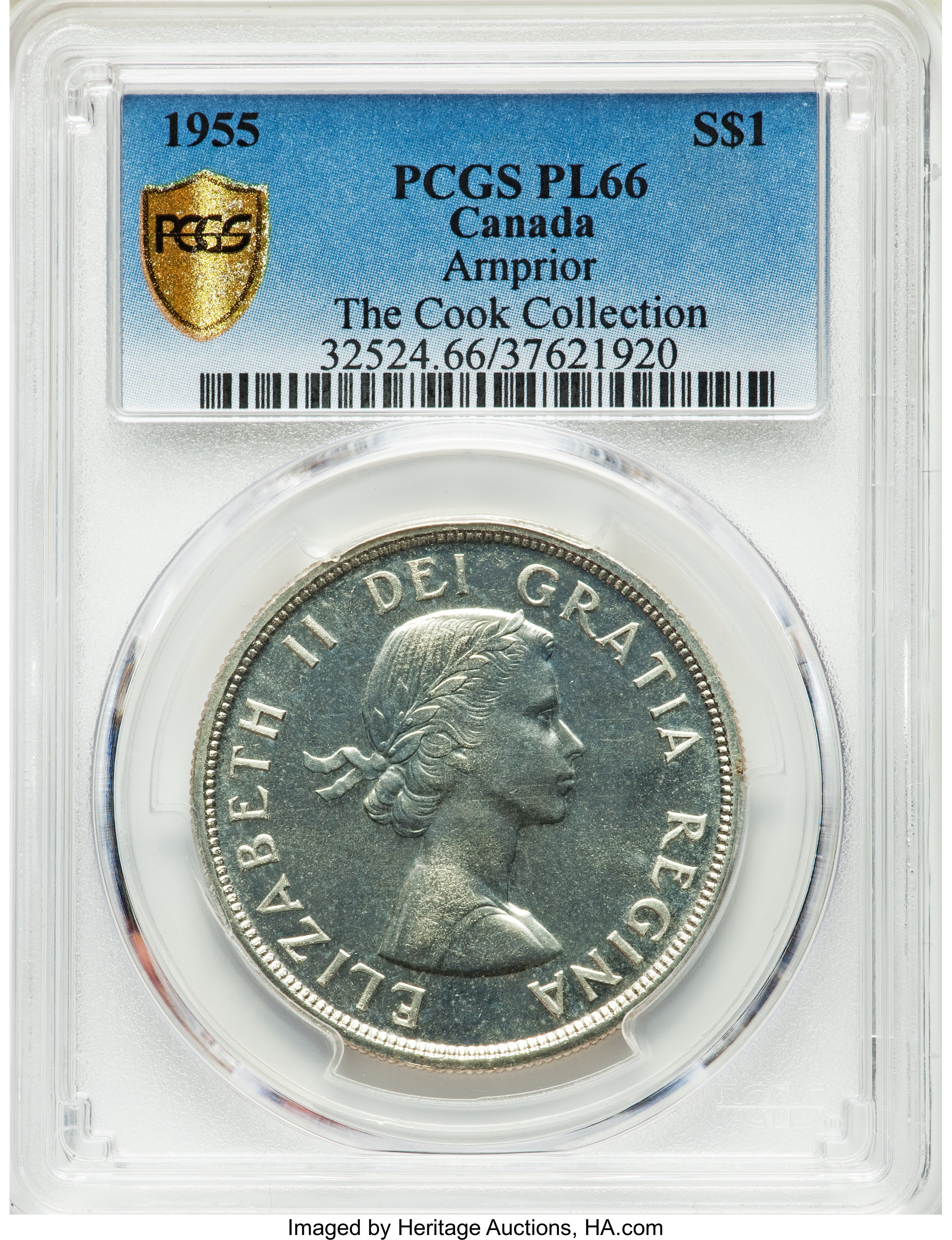 image for: Elizabeth II Prooflike "Arnprior" Dollar 1955 PL66 PCGS
