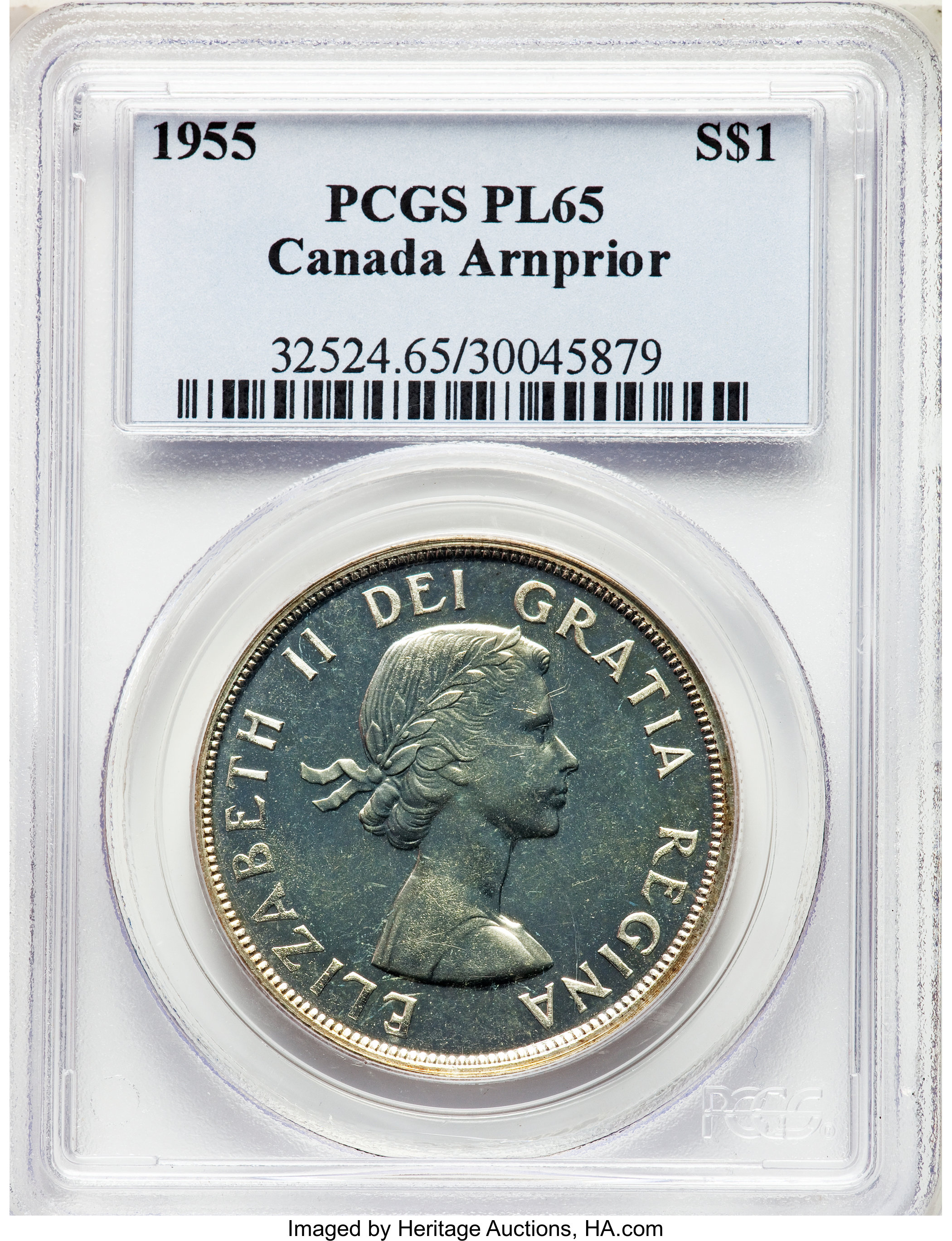 image for: Elizabeth II Prooflike "Arnprior" Dollar 1955 PL65 PCGS
