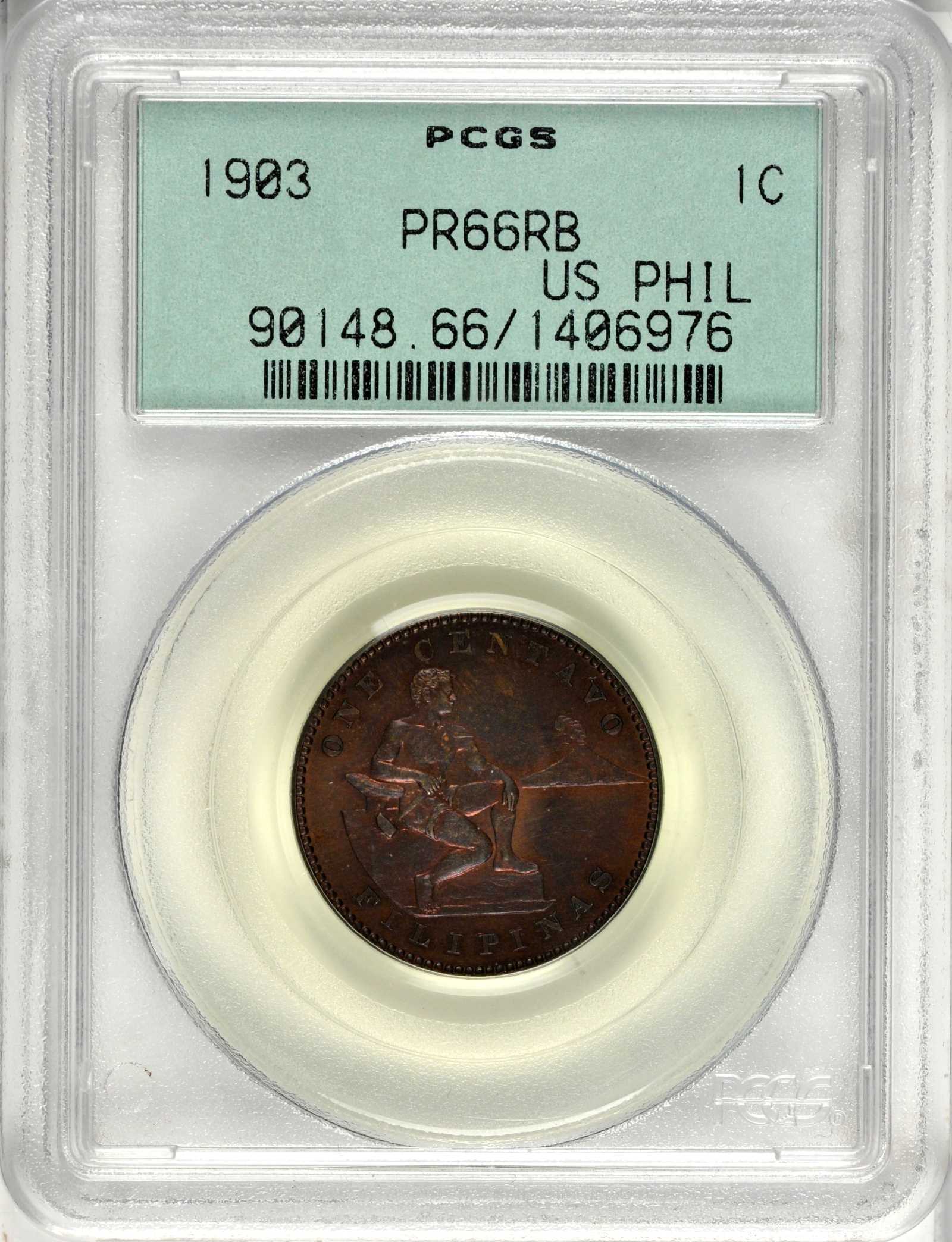 image for: 1903 One Centavo. Proof-66 RB (PCGS). OGH.