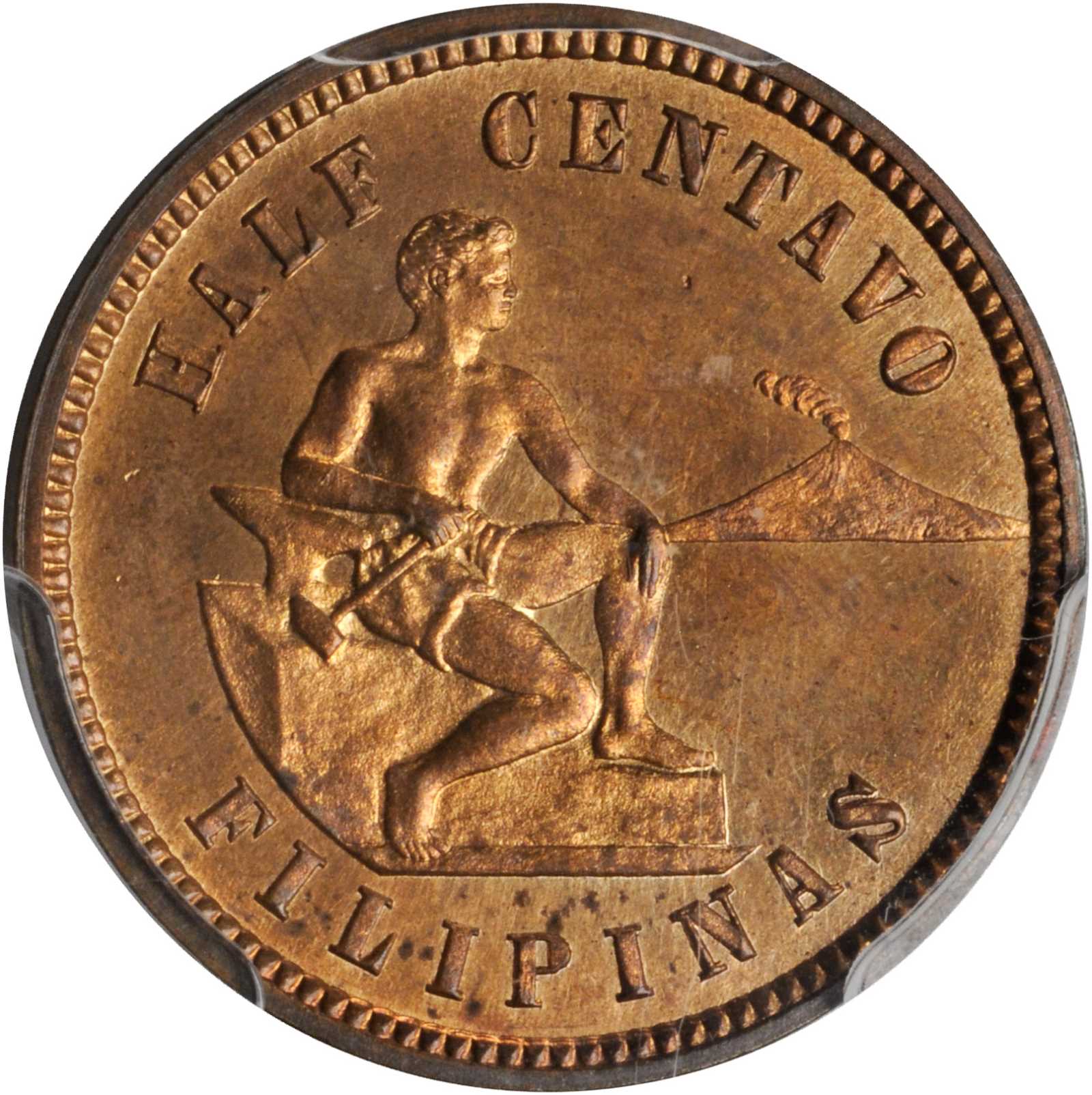 image for: 1908 Half Centavo. Proof-65 RD (PCGS). Secure Holder.