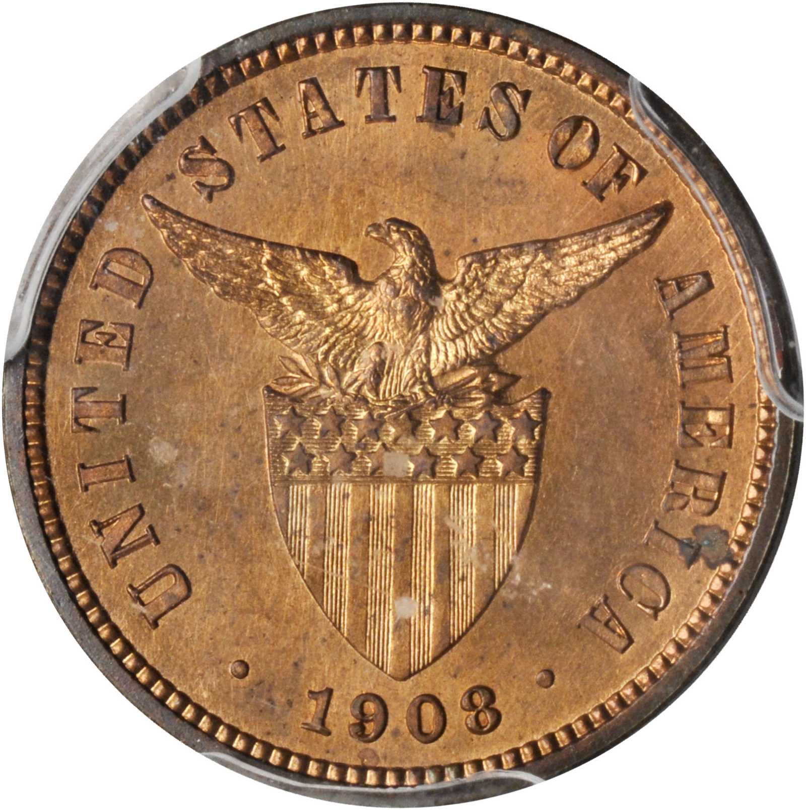 image for: 1908 Half Centavo. Proof-65 RD (PCGS). Secure Holder.