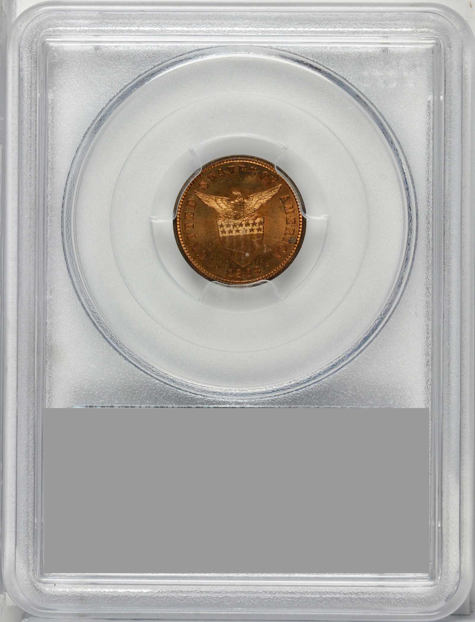 image for: 1908 Half Centavo. Proof-65 RD (PCGS). Secure Holder.