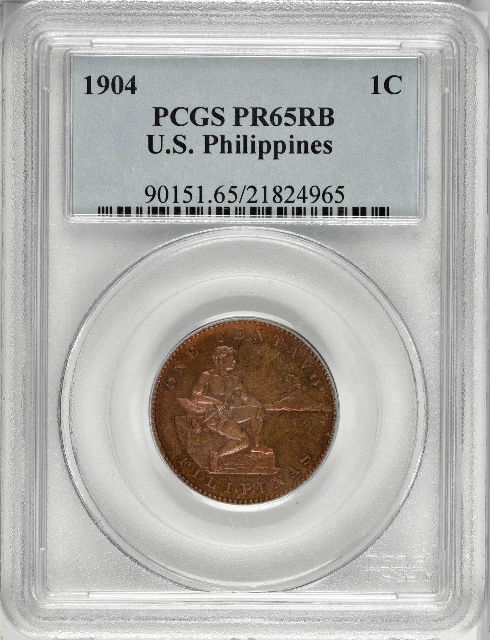 image for: 1904 One Centavo. Proof-65 RB (PCGS).