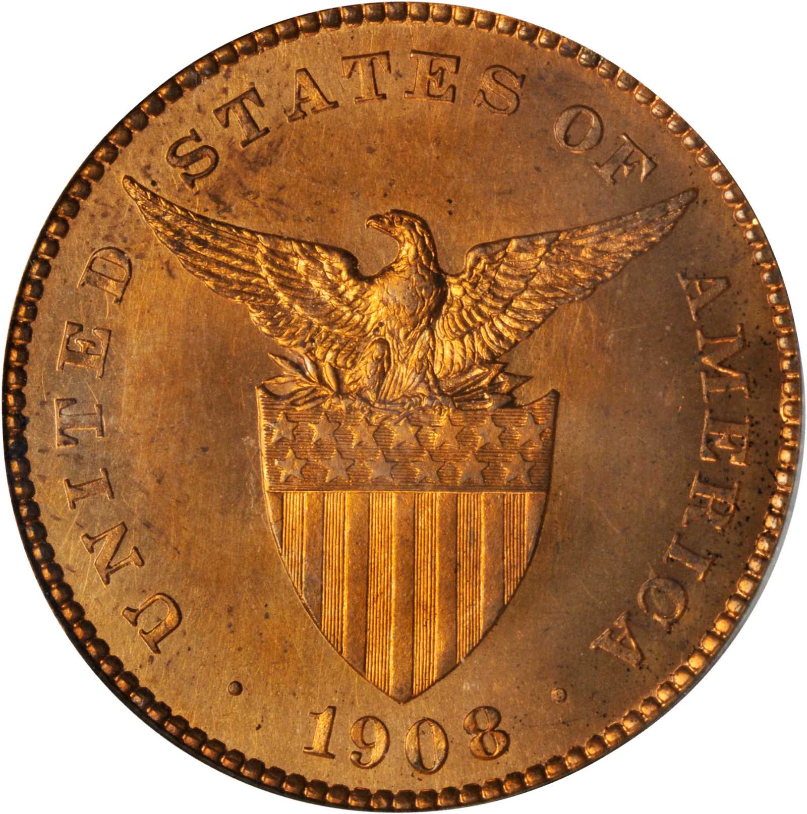 image for: 1908 One Centavo. Proof-65 RD (PCGS). OGH.