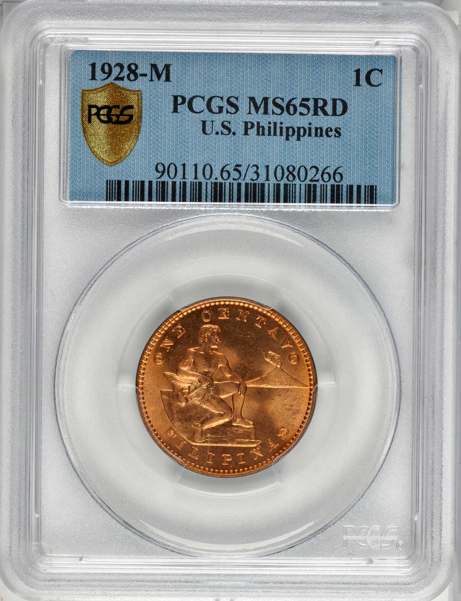 image for: 1928-M One Centavo. MS-65 RD (PCGS). Secure Holder.