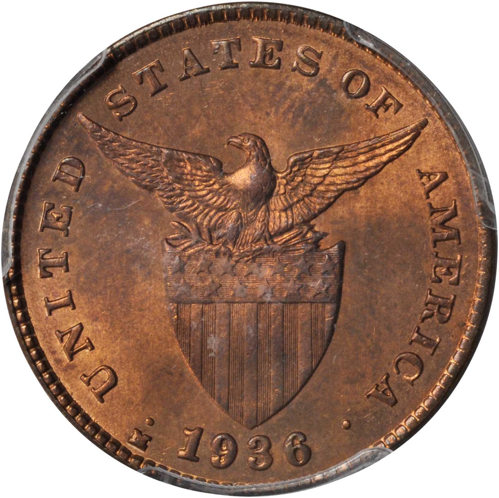 image for: 1936-M One Centavo. MS-65 RD (PCGS). Secure Holder.