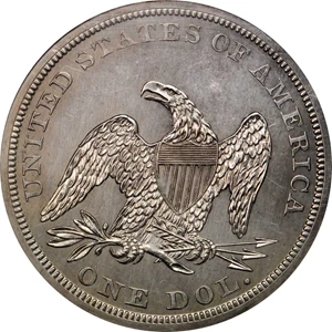 image for: 1847 Liberty Seated Silver Dollar. Proof-61 (PCGS).