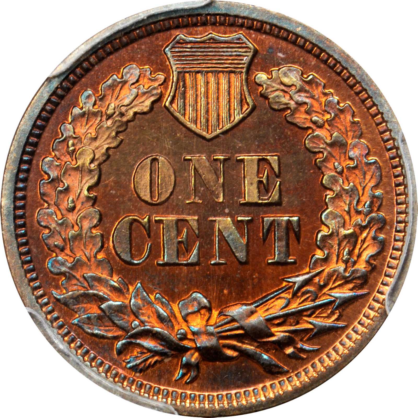 image for: 1863 Pattern Indian Cent. Judd-301, Pollock-363. Rarity-8. Bronze. Plain Edge. Proof-65 RB (PCGS). Eagle Eye Photo Seal.