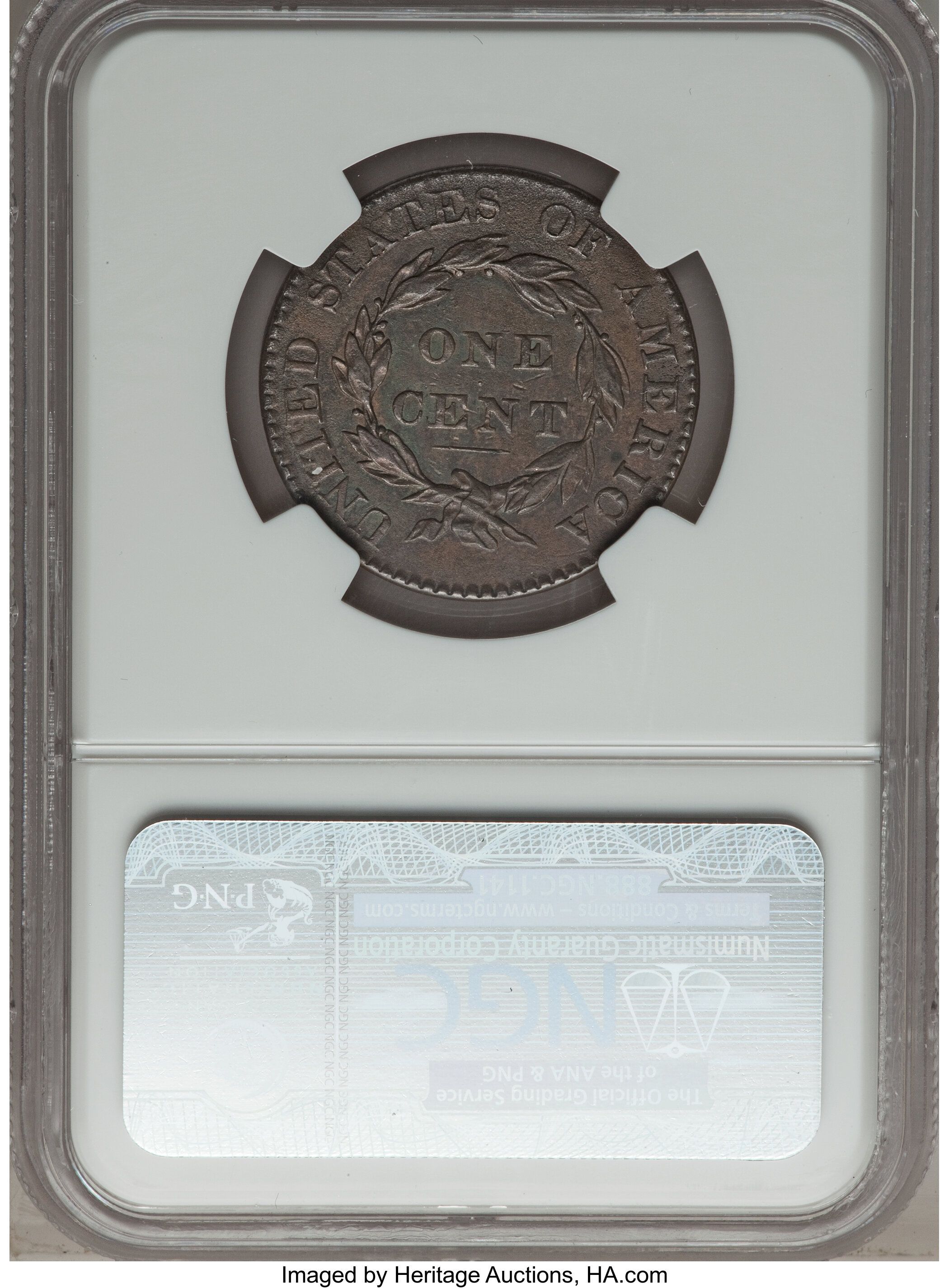 image for: 1825 1C N-8, R.3 AU53 NGC. NGC Census: (2/4). PCGS Population (1/2). Mintage: 1,461,100. ...