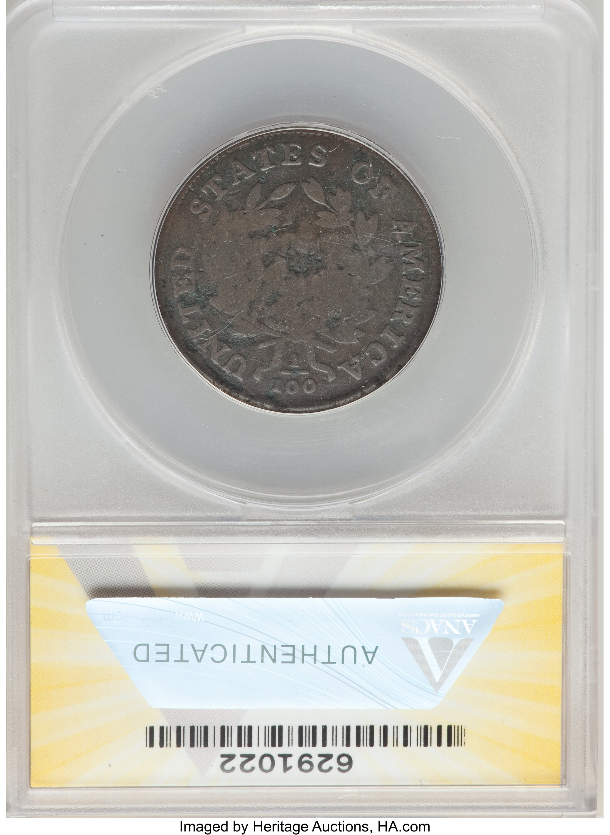 image for: 1800 1C S-201, B-17, High R.4, -- Scratched -- ANACS. Good 4 Details.  ...