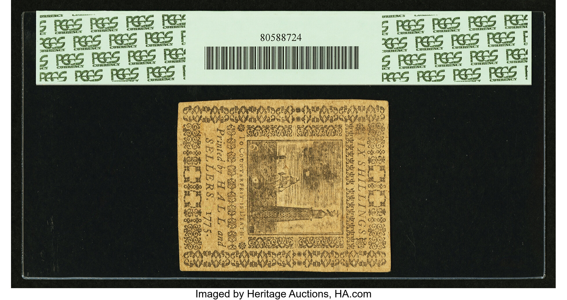 image for: Pennsylvania March 25, 1775 6s PCGS Choice About New 55PPQ....