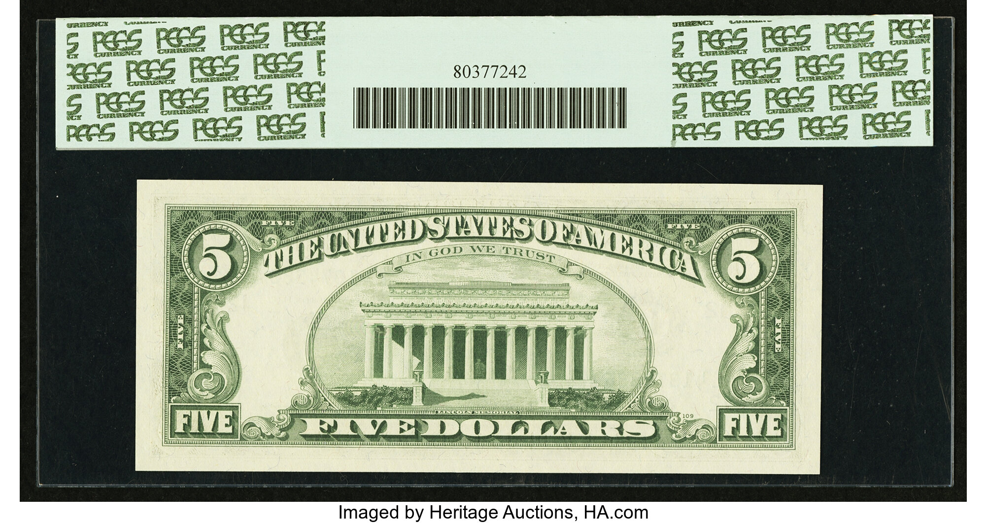 image for: Fr. 1969-L $5 1969 Federal Reserve Note. PCGS Superb Gem New 68PPQ....