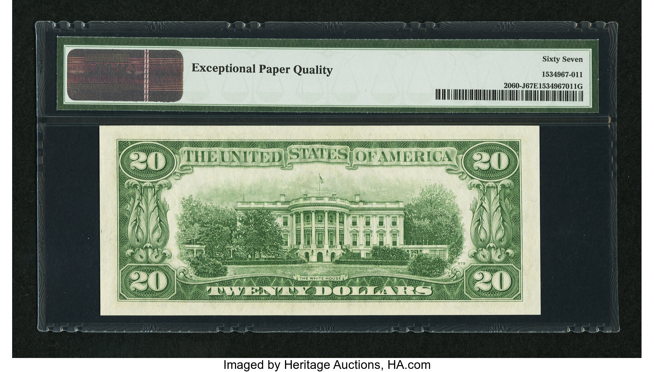 image for: Fr. 2060-J $20 1950A Federal Reserve Note. PMG Superb Gem Unc 67 EPQ....