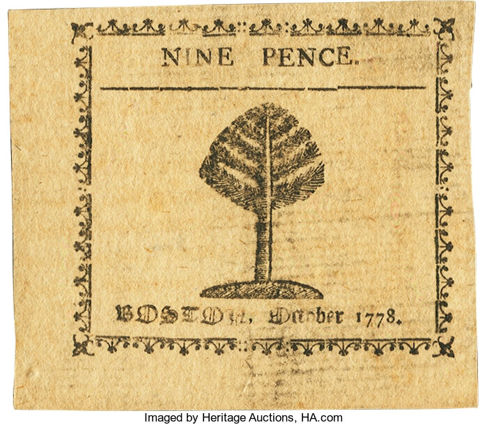 image for: Massachusetts October 16, 1778 9 Pence Fr. MA-259 PCGS Very Choice New 64PPQ....