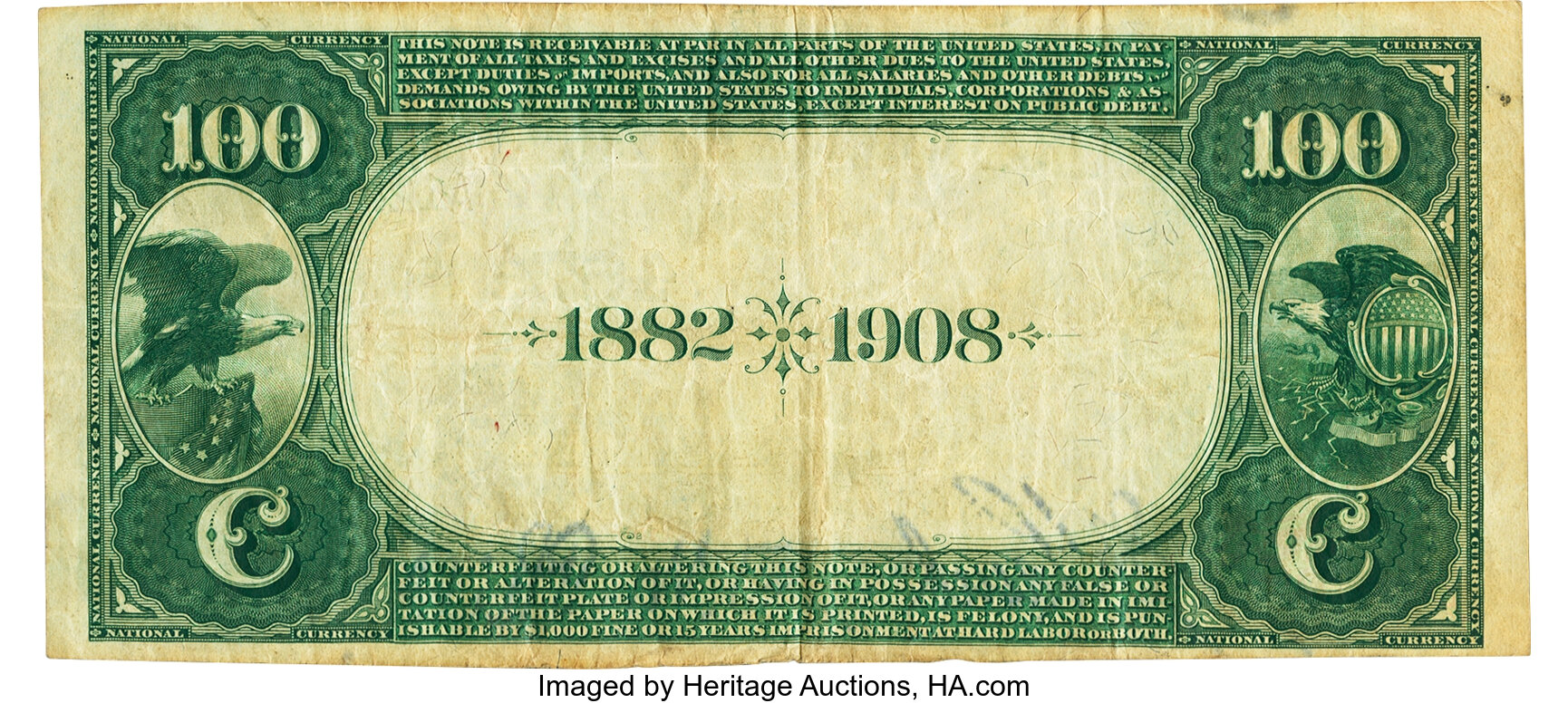 image for: New Castle, PA - $100 1882 Date Back Fr. 568 The Citizens National Bank Ch. # (E)4676 PMG Very Fine 25....