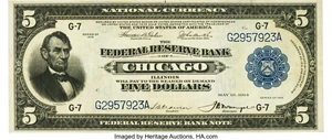 image for: Fr. 795 $5 1918 Federal Reserve Bank Note PMG Choice Very Fine 35....