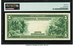 image for: Fr. 795 $5 1918 Federal Reserve Bank Note PMG Choice Very Fine 35....