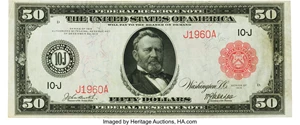 image for: Fr. 1021a $50 1914 Red Seal Federal Reserve Note PMG Very Fine 30....