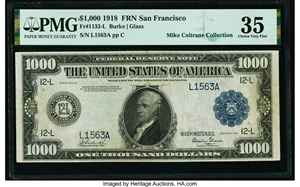 image for: Fr. 1133-L $1000 1918 Federal Reserve Note PMG Choice Very Fine 35....