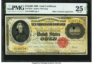 image for: Fr. 1225e $10,000 1900 Gold Certificate PMG Very Fine 25 Net....