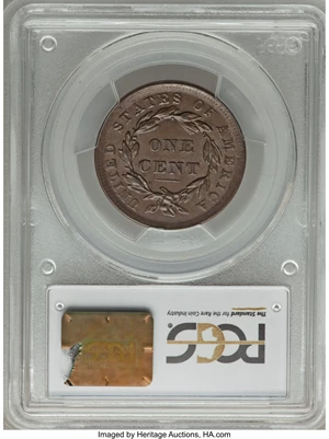 image for: 1839 1C Silly Head, N-4, R.1, MS63 Brown PCGS....