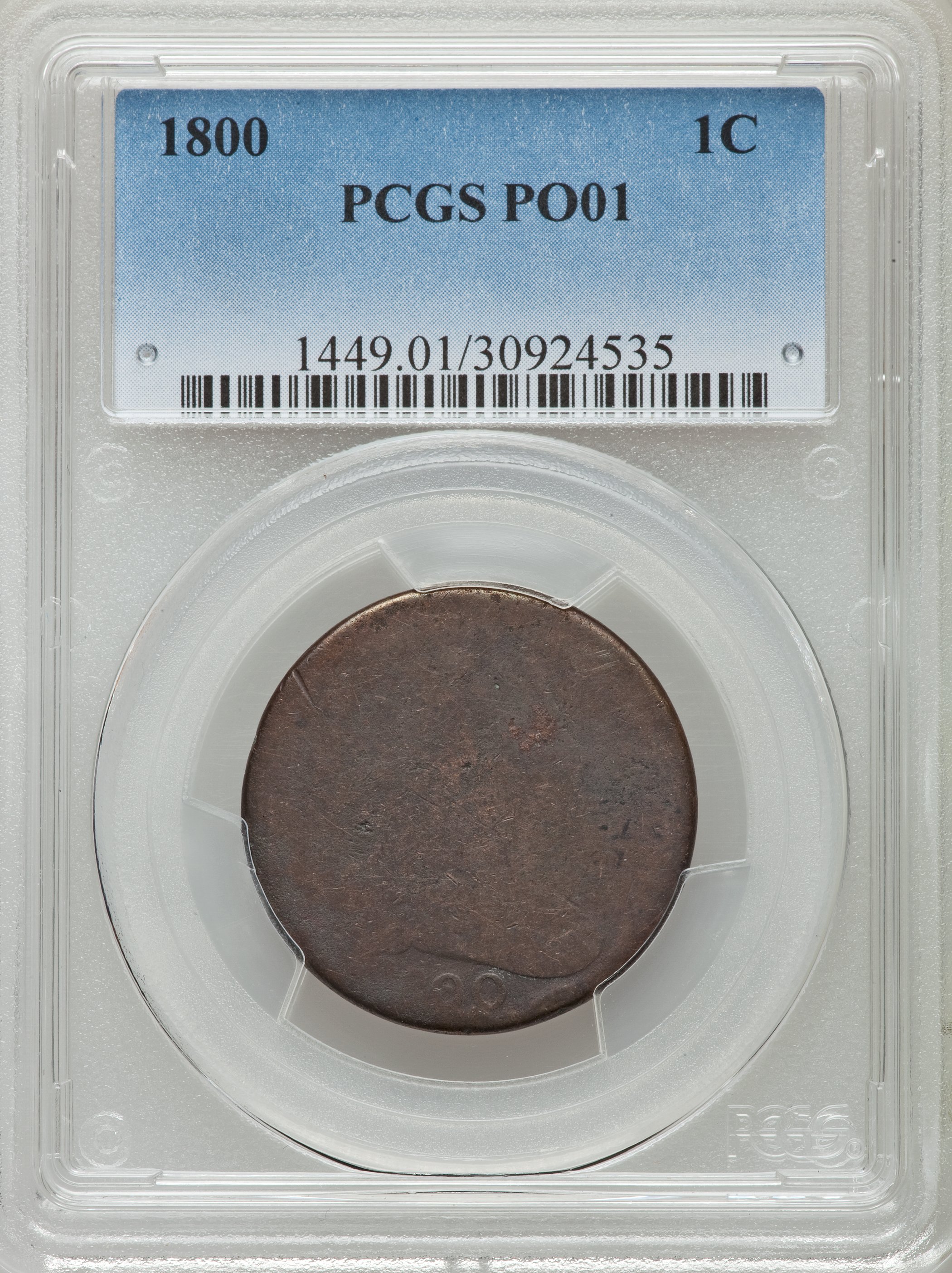 1800 1C Poor 1 PCGS. PCGS Population (3/147). NGC Census: (0/36). Mintage: 2,822,175. ...
