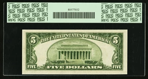 image for: Fr. 1960-E $5 1934D Federal Reserve Note. PCGS Gem New 65PPQ....