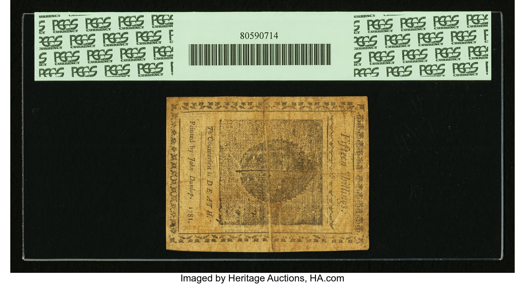 image for: Pennsylvania April 20, 1781 15s PCGS Apparent Very Fine 20....