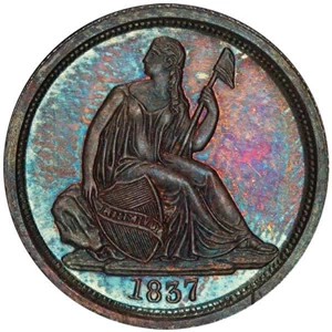 image for: 10C 1837 NO STARS PCGS PR64 CAC