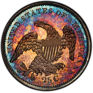 image for: 1834 Capped Bust Quarter. Browning-2. Rarity-7 as a Proof. Proof-67 CAM (PCGS).