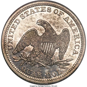 image for: 1841 25C PR61 PCGS. Briggs 4-B....