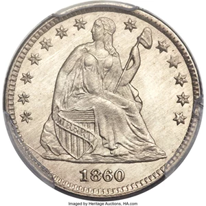 image for: 1860 H10C Transitional MS67 PCGS. CAC. Judd-267....