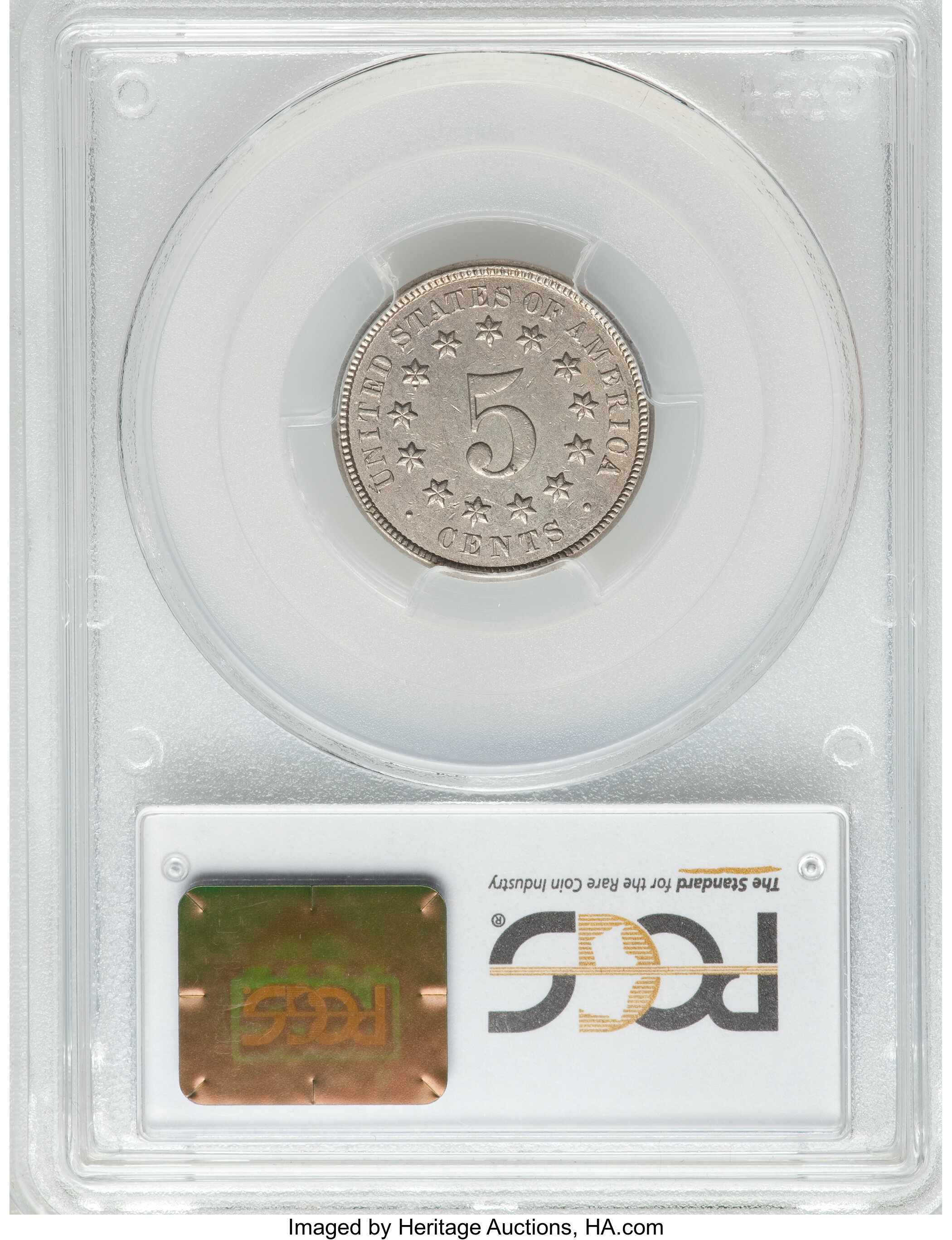 1876 5c AU50 thumbnail 2