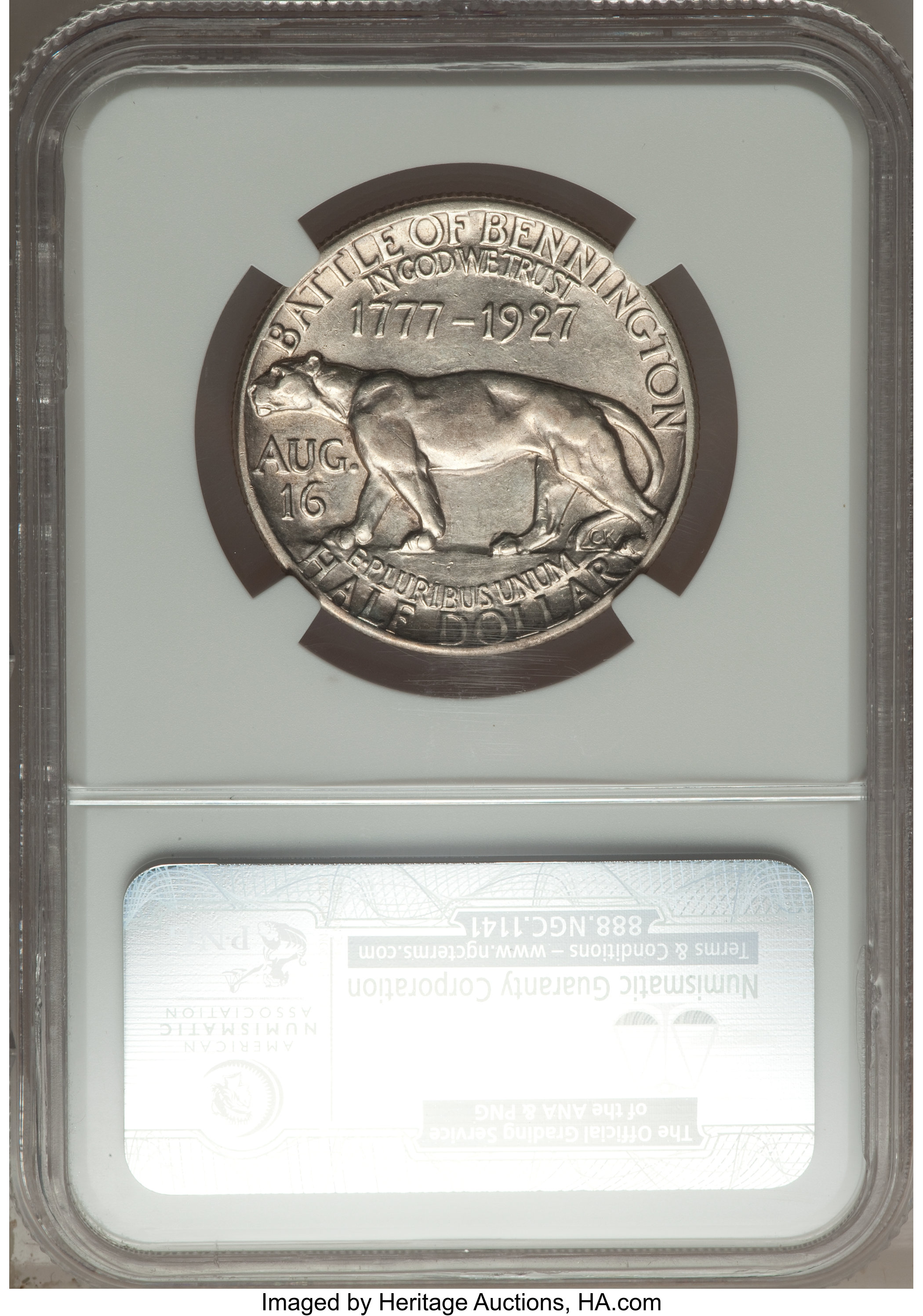 1927 50c Vermont AU53 CAC thumbnail 2