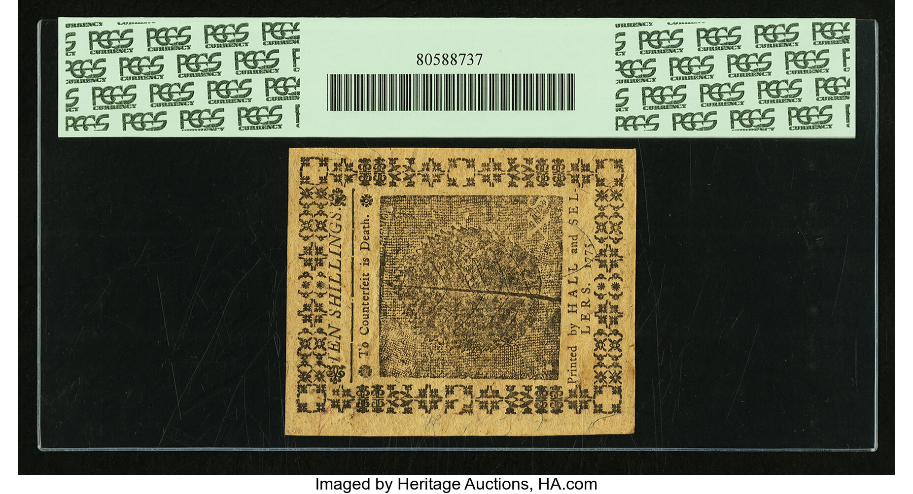 image for: Pennsylvania October 25, 1775 10s PCGS Choice About New 58PPQ....