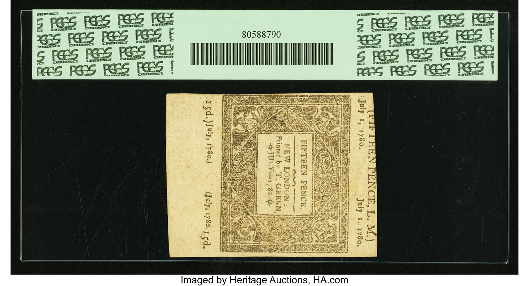 image for: Connecticut July 1, 1780 1s 3d PCGS Choice About New 58....