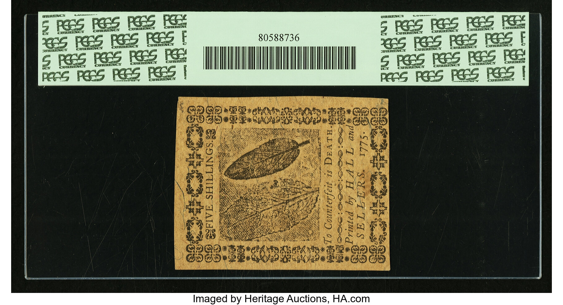 image for: Pennsylvania October 25, 1775 5s PCGS Very Choice New 64....