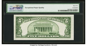 image for: Fr. 1959-I $5 1934C Wide Federal Reserve Note. PMG Choice Uncirculated 64 EPQ....