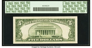 image for: Fr. 1960-I $5 1934D Federal Reserve Note. PCGS Gem New 65PPQ....