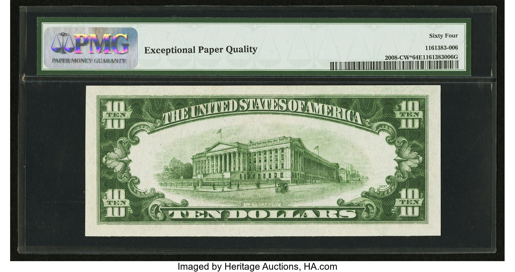 image for: Fr. 2008-C* $10 1934C Wide Federal Reserve Note. PMG Choice Uncirculated 64 EPQ....