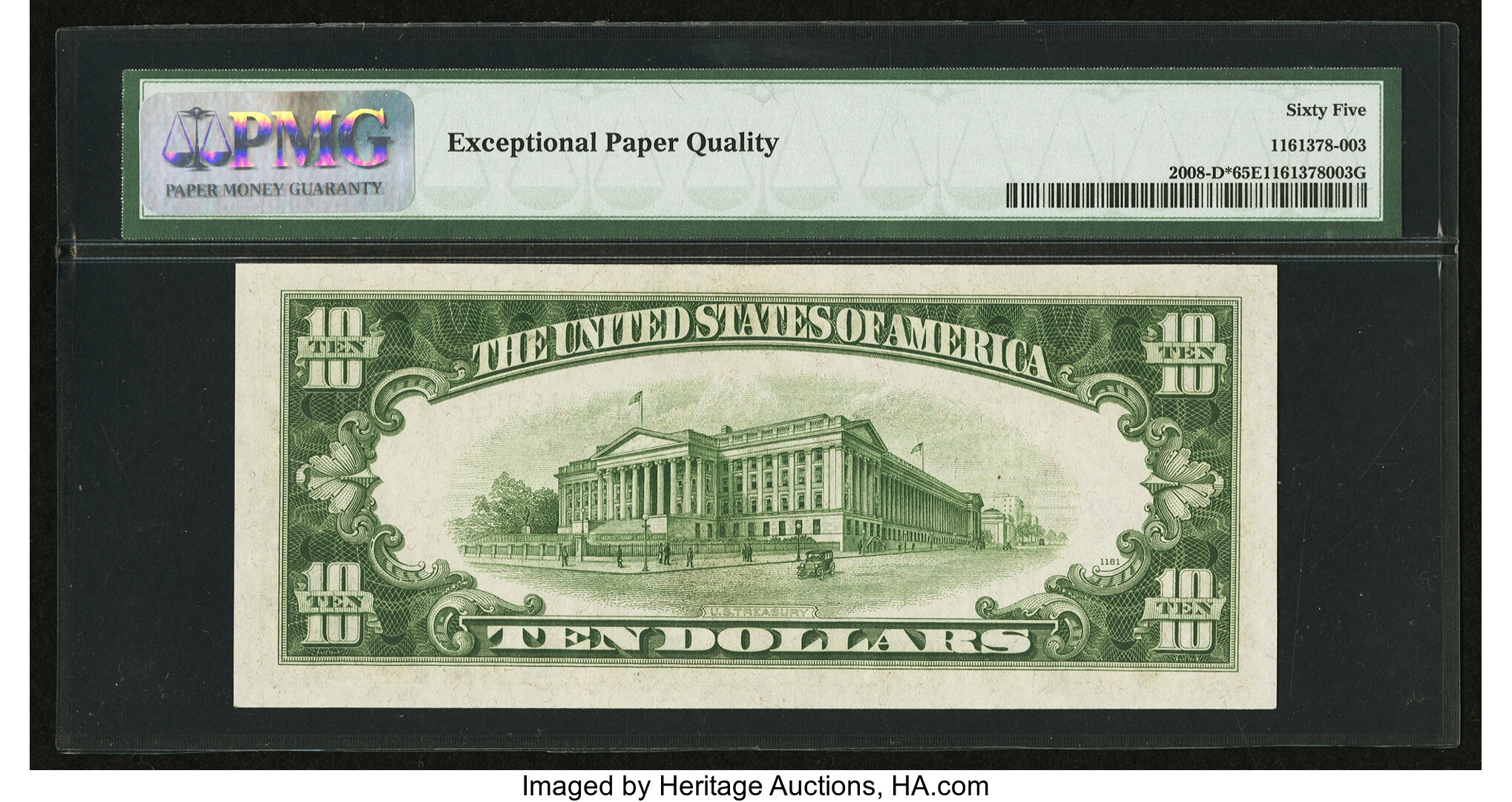 image for: Fr. 2008-D* $10 1934C Wide Federal Reserve Note. PMG Gem Uncirculated 65 EPQ....