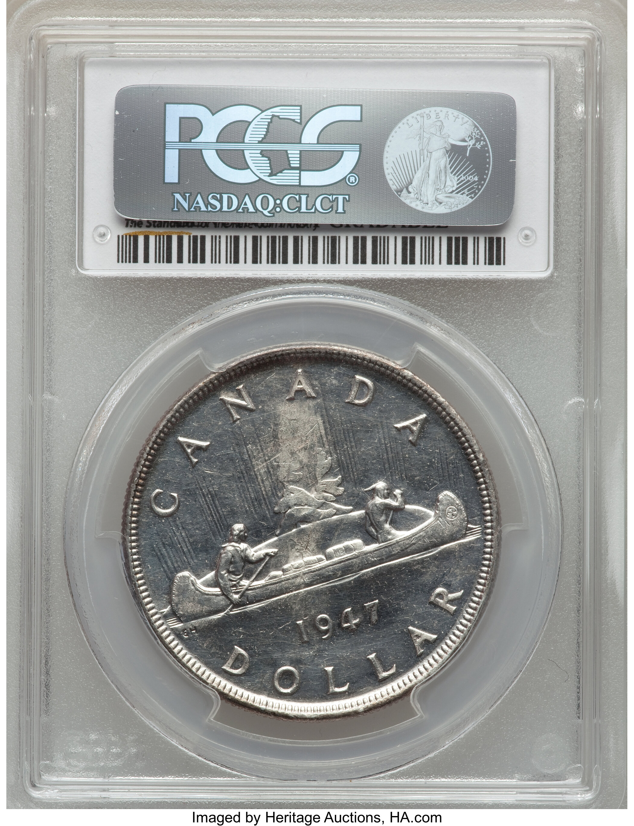 image for: George VI Dollar 1947 Blunt 7 AU Details (Cleaning) PCGS