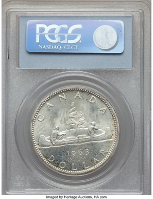 image for: Elizabeth II "Type 5" Dollar 1965 MS64 PCGS