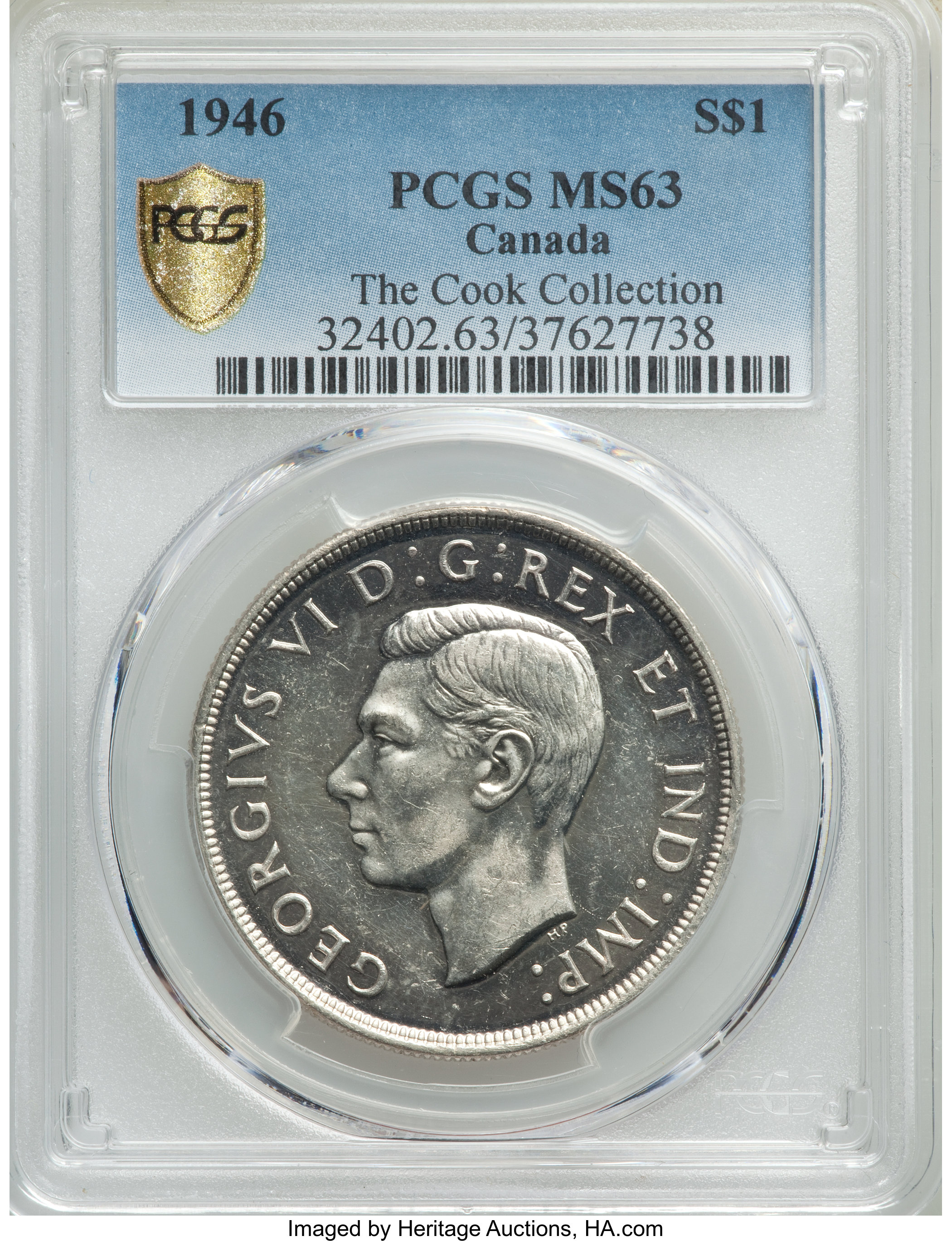 image for: George VI Dollar 1946 MS63 PCGS