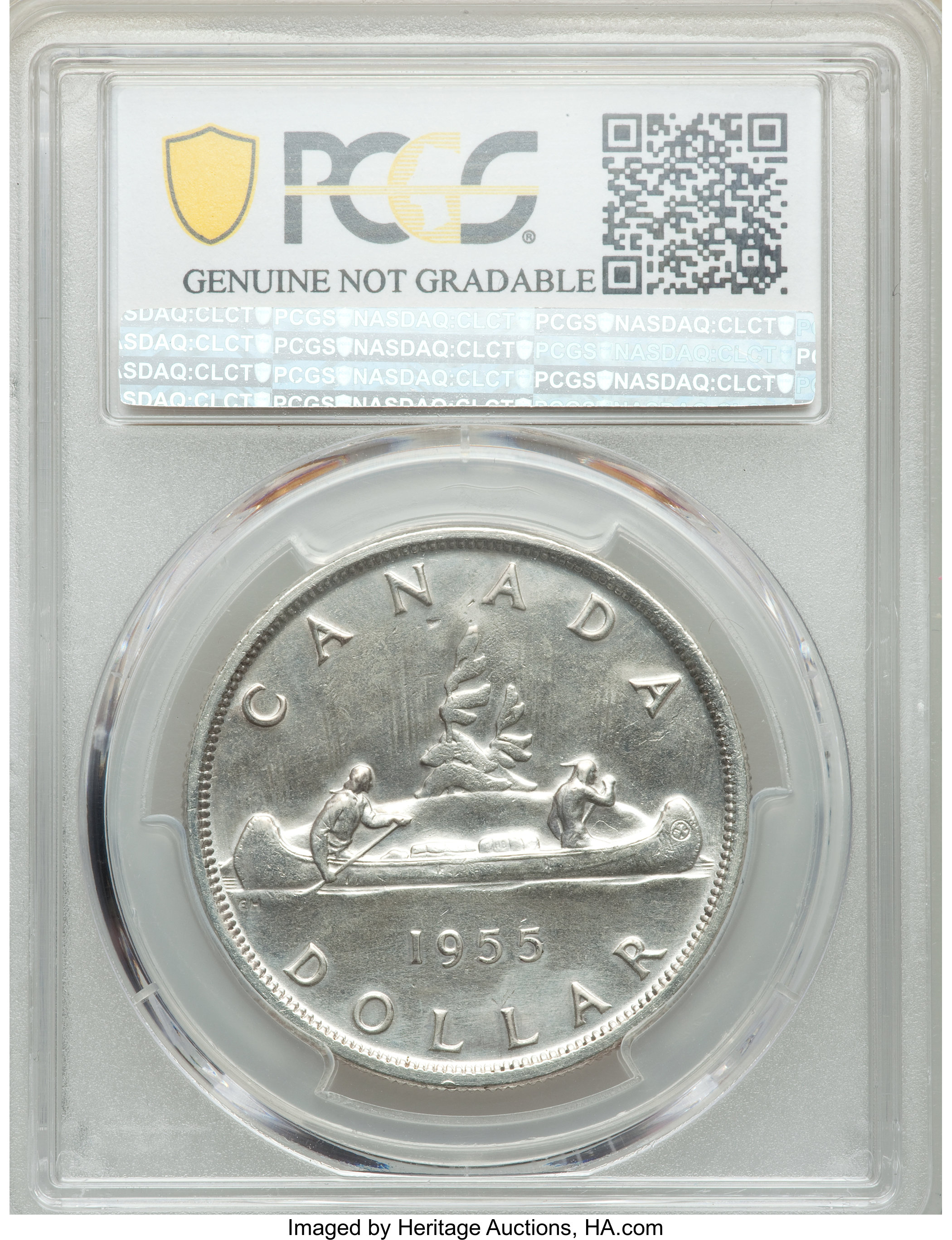 image for: Elizabeth II Dollar 1955 UNC Details (Cleaned) PCGS