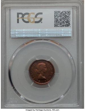 image for: Elizabeth II Cent 1955 MS67 Red and Brown PCGS