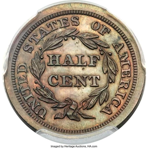 image for: 1848 1/2 C Original PR63 Brown PCGS. CAC. B-1, Low R.6....