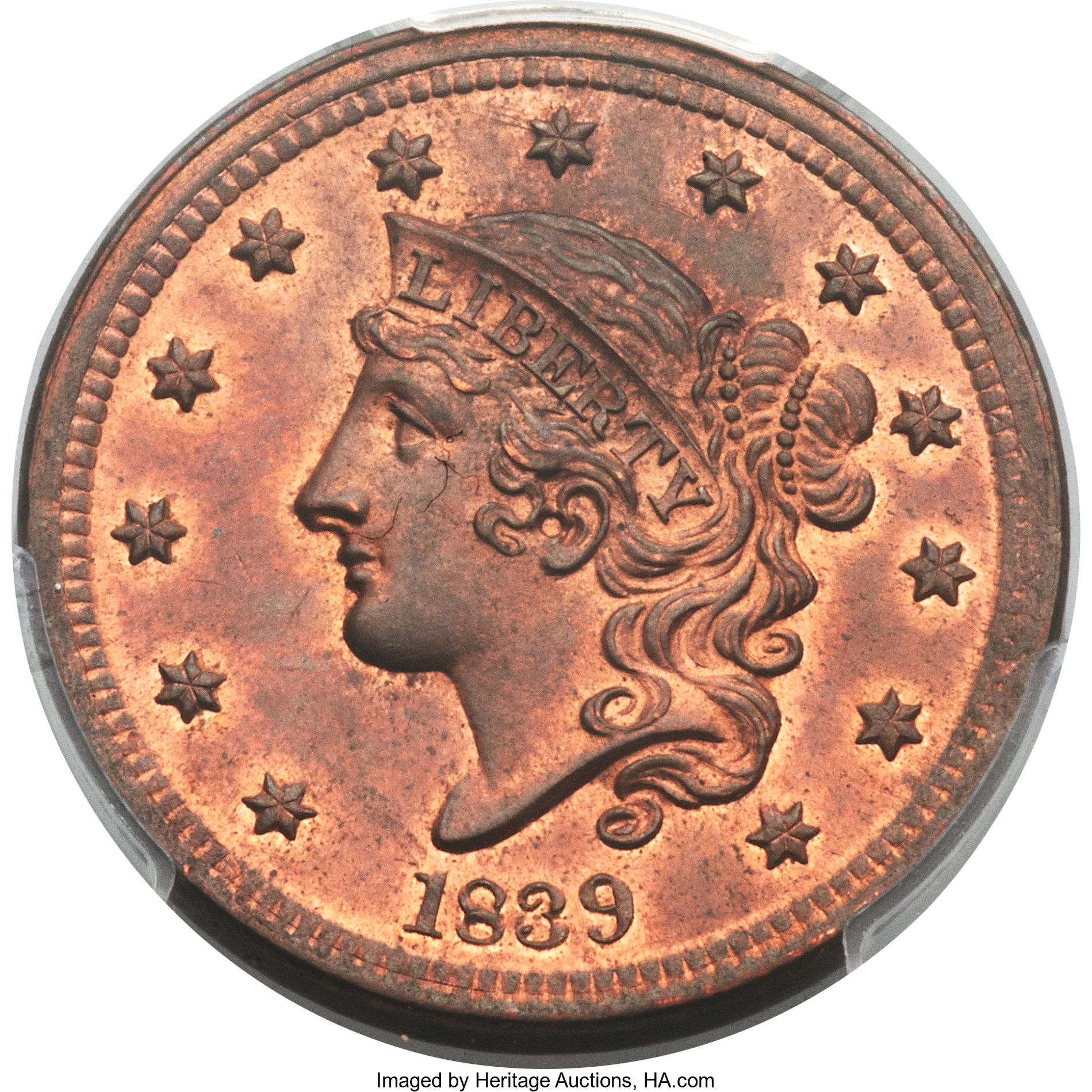 1839 1c Silly Head, N-9 MS RB